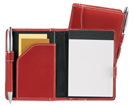 Red Faux Leather Jr. Notebook Pad Holder